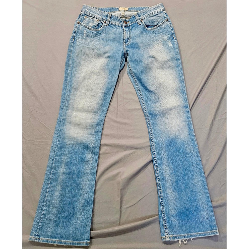 BKE Star 18 Stretch Jeans Women 31x32.5 Light Wash Distressed Bootcut